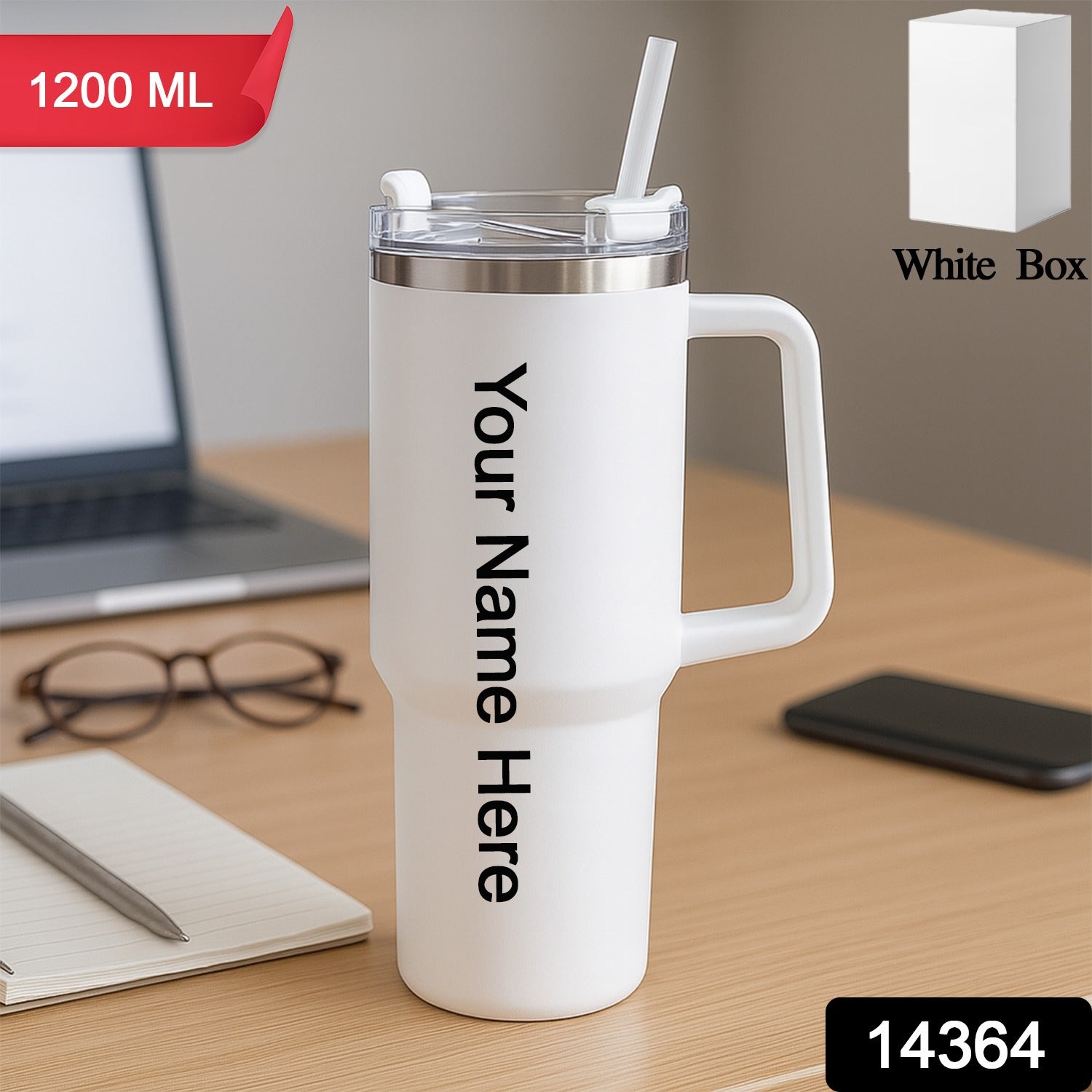 ALVENZA Insulated Travel Mug – 1200ML Large Spill-Resistant Tumbler