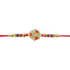 ALVENZA Golden Snowflake Crystal Designer Rakhi for Brother, Lavender Beads Gift