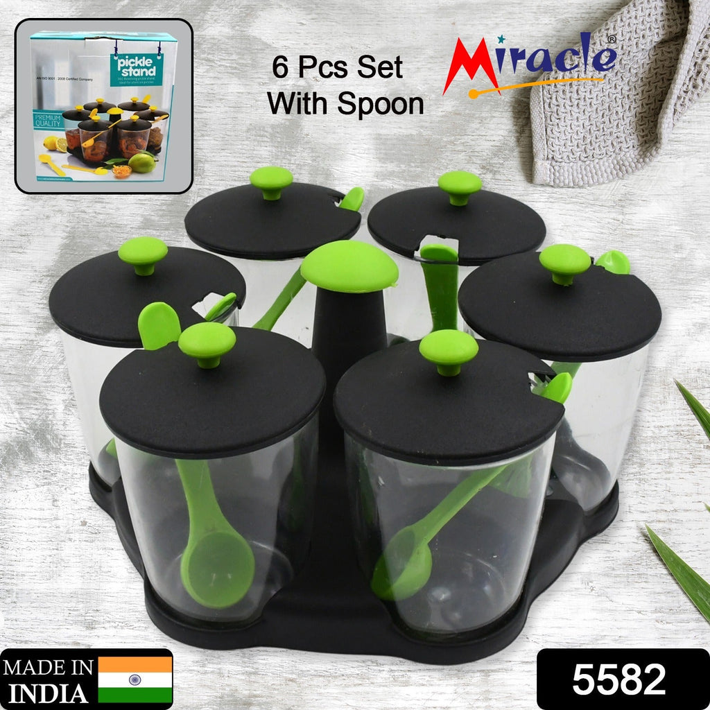 ALVENZA Revolving Spice Rack – 6-Piece Masala Container Set | Miracle
