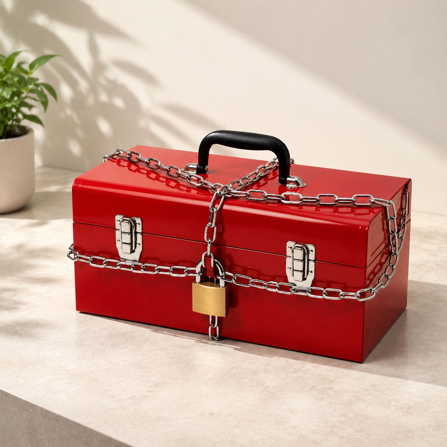 Heavy Duty Steel Luggage Lock Chain 67 Inch Anti-Theft Travel Security - Back View