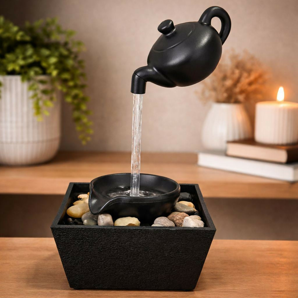 ALVENZA Levitating Teapot Water Fountain – Unique Floating Illusion Decor