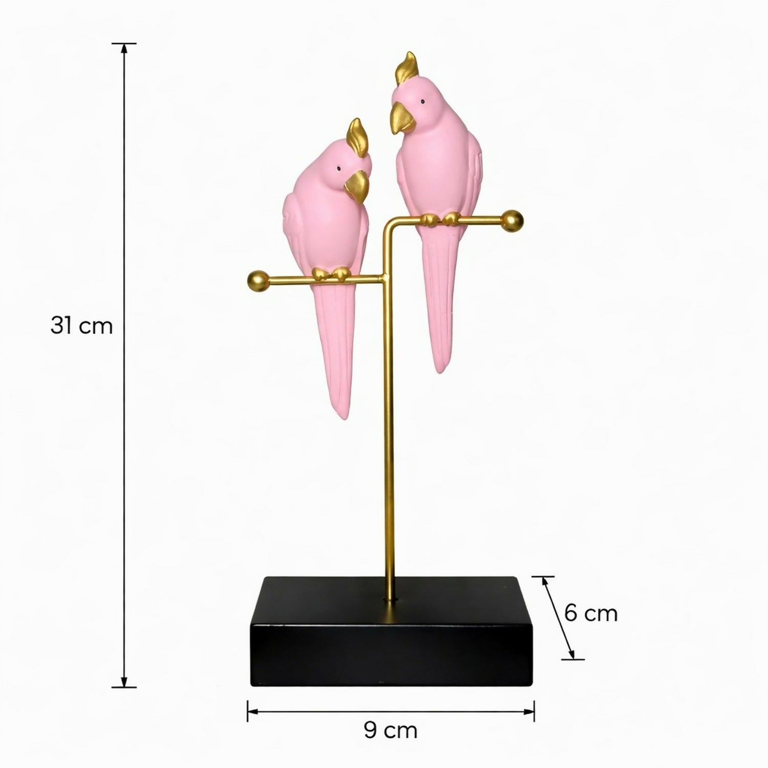 ALVENZA Pink Love Birds Resin Showpiece – Elegant Home Décor Accent