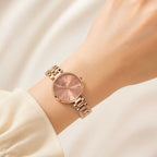 Women’s Rose Gold Bracelet Watch – Elegant Peach Dial & Lightweight Finish