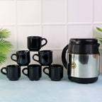 ALVENZA Insulated Thermos Flask with 6 Ceramic Cups – Keeps Drinks Hot