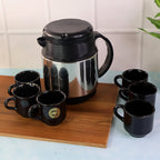 ALVENZA Insulated Thermos Flask with 6 Ceramic Cups – Keeps Drinks Hot