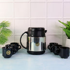 ALVENZA Insulated Thermos Flask with 6 Ceramic Cups – Keeps Drinks Hot