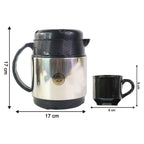 ALVENZA Insulated Thermos Flask with 6 Ceramic Cups – Keeps Drinks Hot
