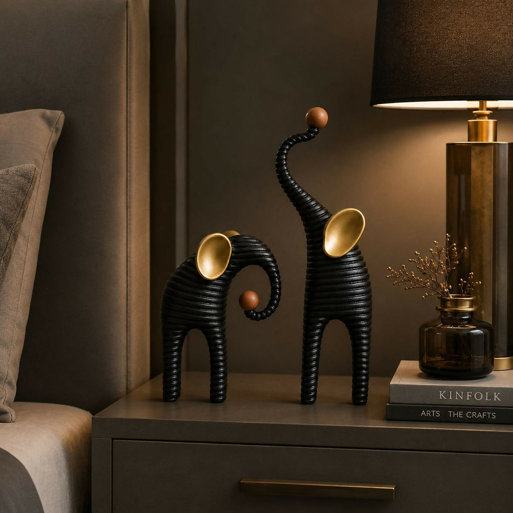 ALVENZA Modern Elephant Showpiece – Elegant Resin Decor for Home & Office