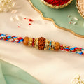 ALVENZA Graceful Pastel Pearl Rakhi with Fine Beads and Premium Raksha Bandhan Charm