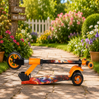 ALVENZA KIXY Kids 3 Wheel Foldable Scooter with Adjustable Height Handlebar, LED Wheels & Spring Suspension