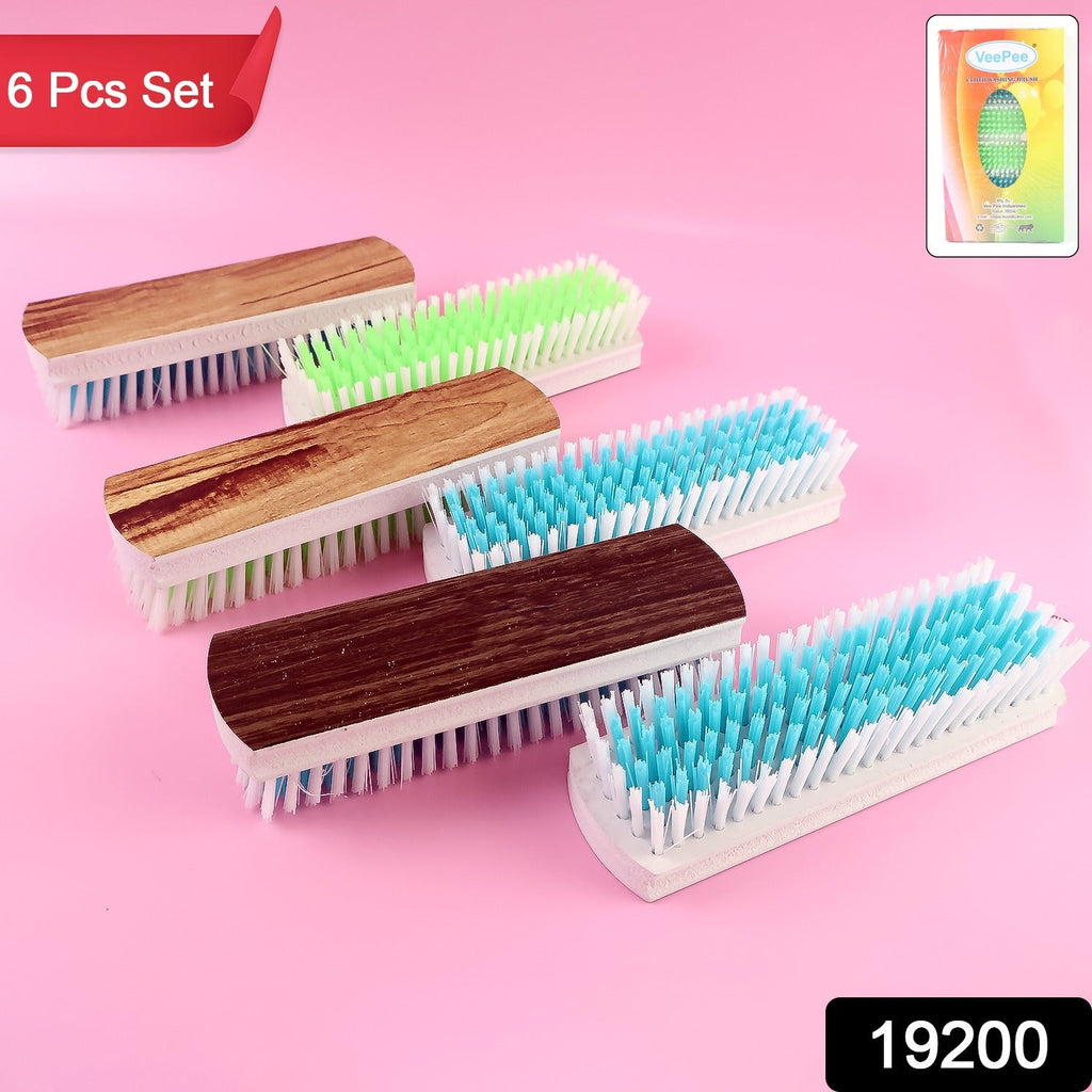 ALVENZA Cloth Washing Scrub Brush Set – Heavy-Duty Nylon Bristles with Wooden Handles