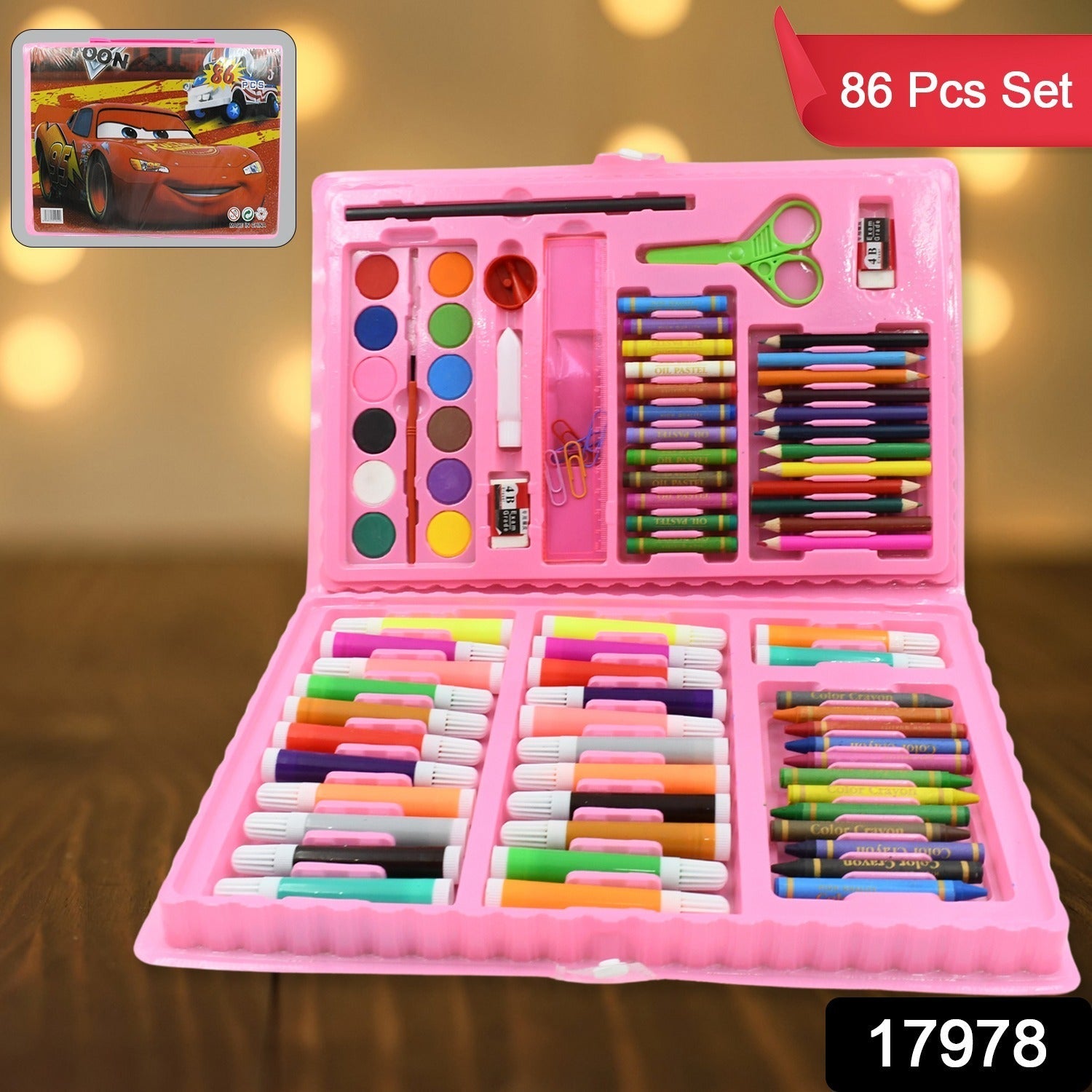 Kids Art Set 86 Pcs Coloring & Drawing Kit - Side View