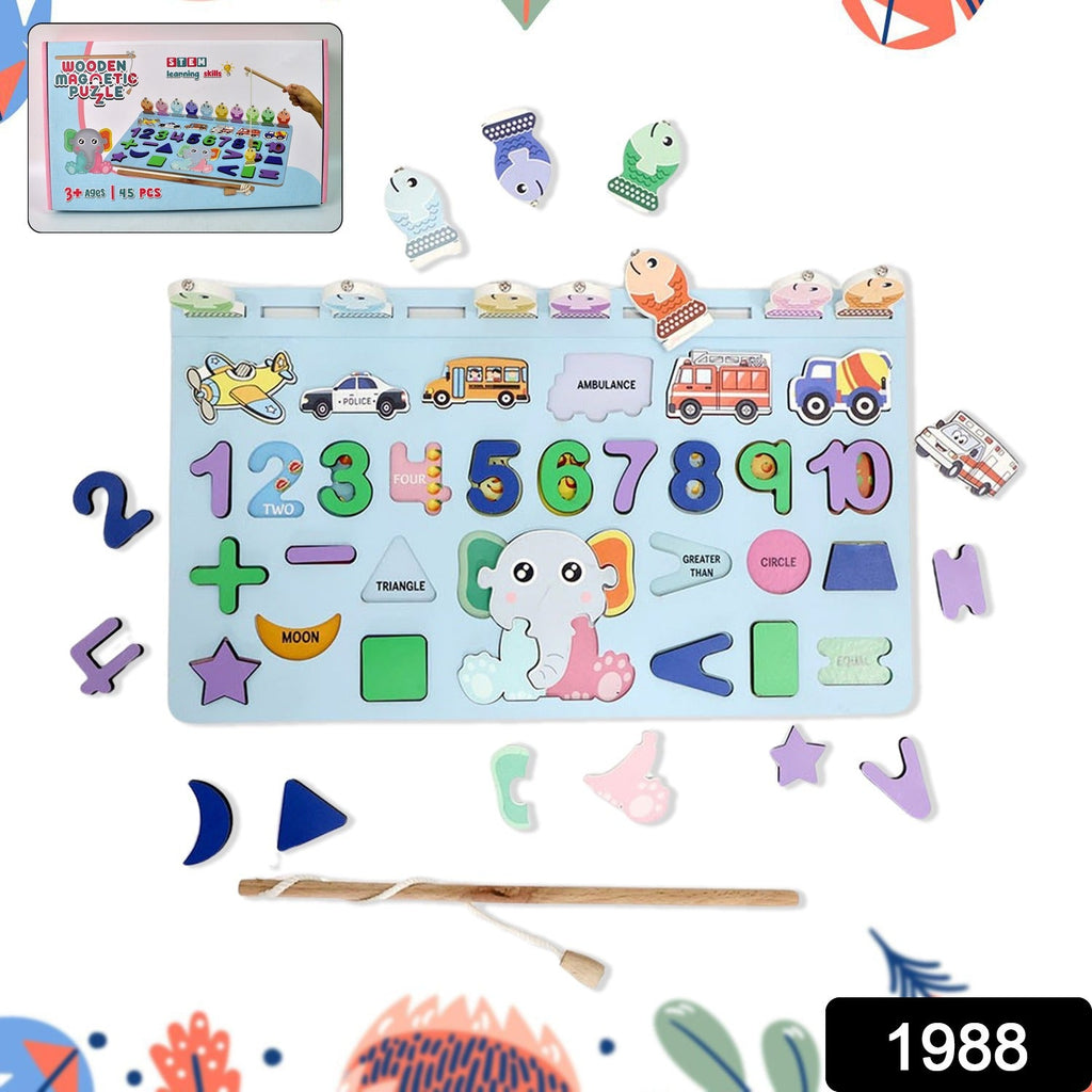 ALVENZA Wooden Number Puzzle – Magnetic Learning Board | Aditi
