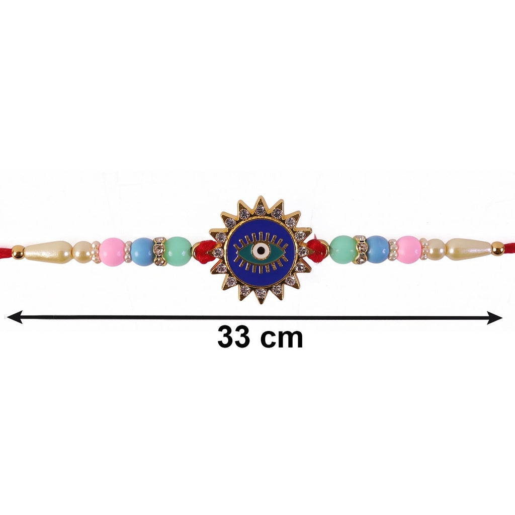ALVENZA Evil Eye Sun Rays Rakhi – Stylish & Protective for Bhai