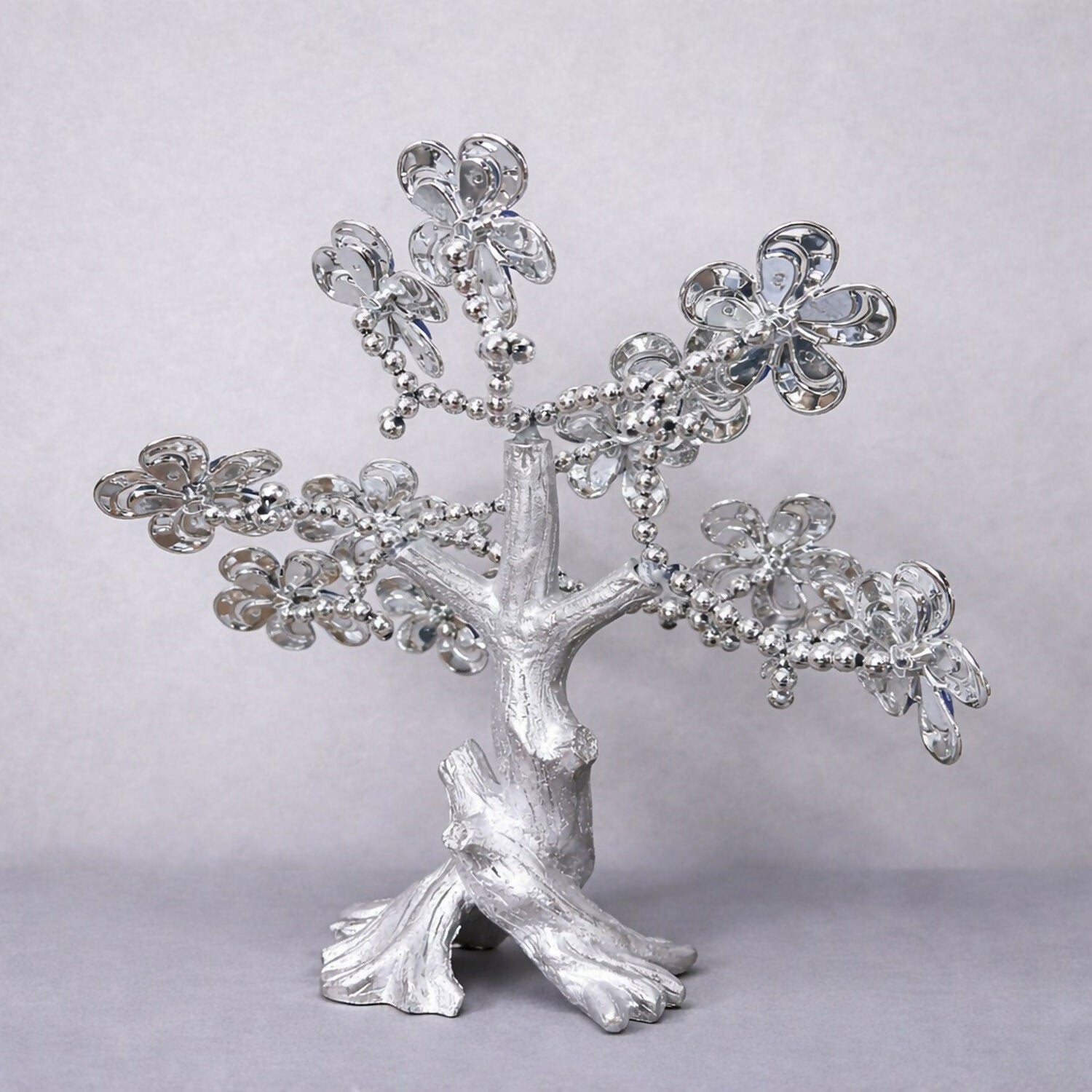 ALVENZA Silver Evil Eye Tree Showpiece – Luck & Protection Decor