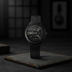 Black Round Metal Strap Analog Watch – Sporty Modern Design