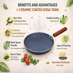 ALVENZA Ceramic Dosa Tawa – Non-Stick, Induction Compatible for Healthy Cooking