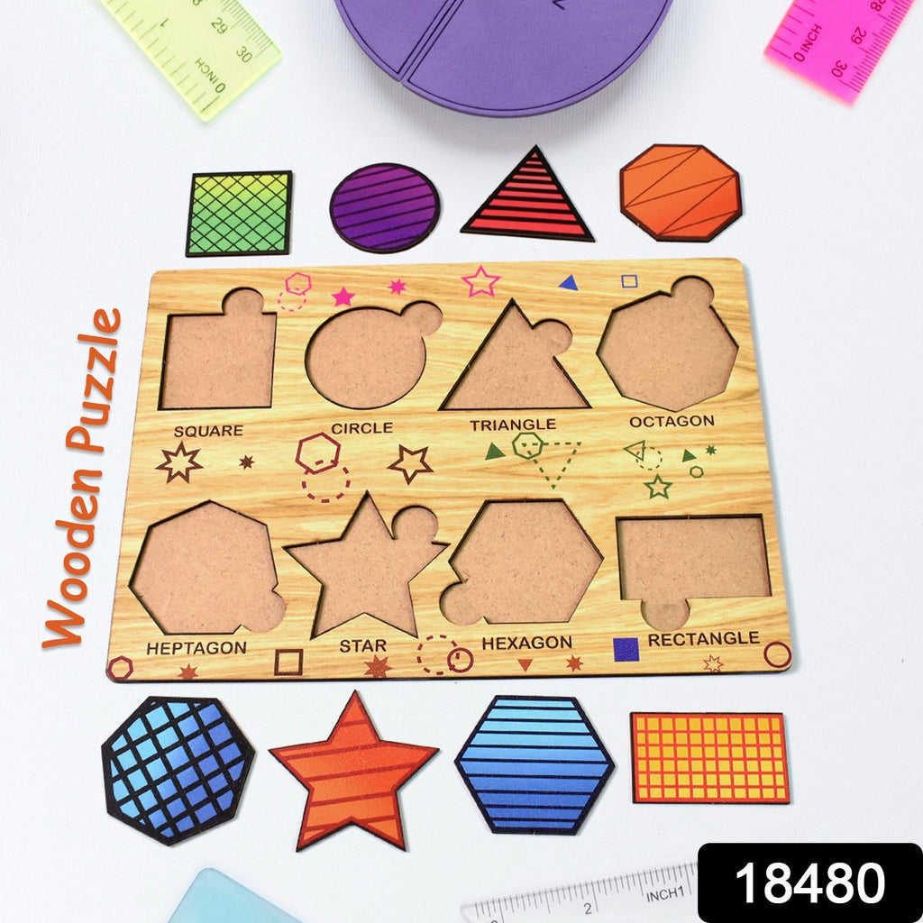 Wooden Triangle Puzzle Educational Toy for Kids | Inventive Play - Side View