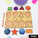 Wooden Triangle Puzzle Educational Toy for Kids | Inventive Play - Side View
