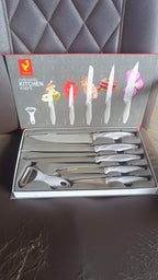 ALVENZA Marble Coated Kitchen Knife Set – 6-Piece Sharp & Stylish
