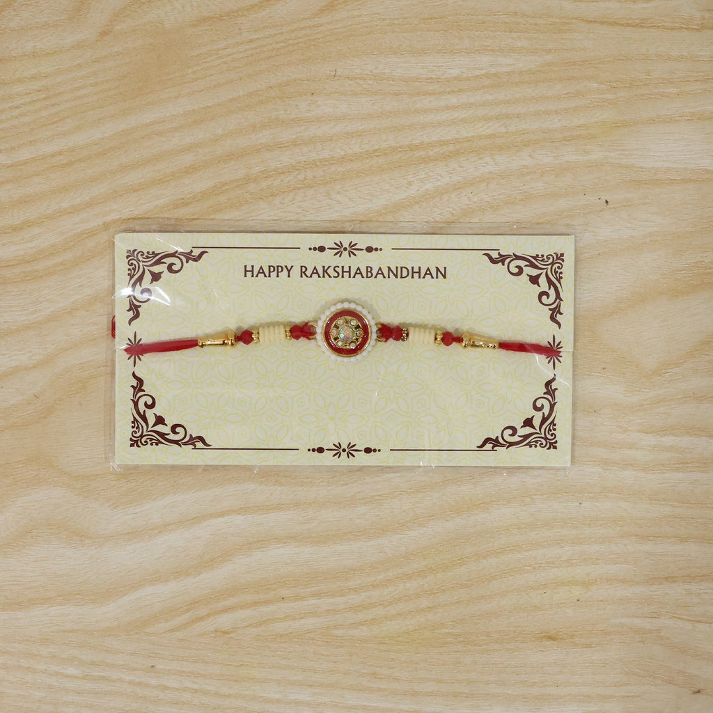 ALVENZA Kundan Pearl Rakhi – Elegant Traditional Brother’s Gift