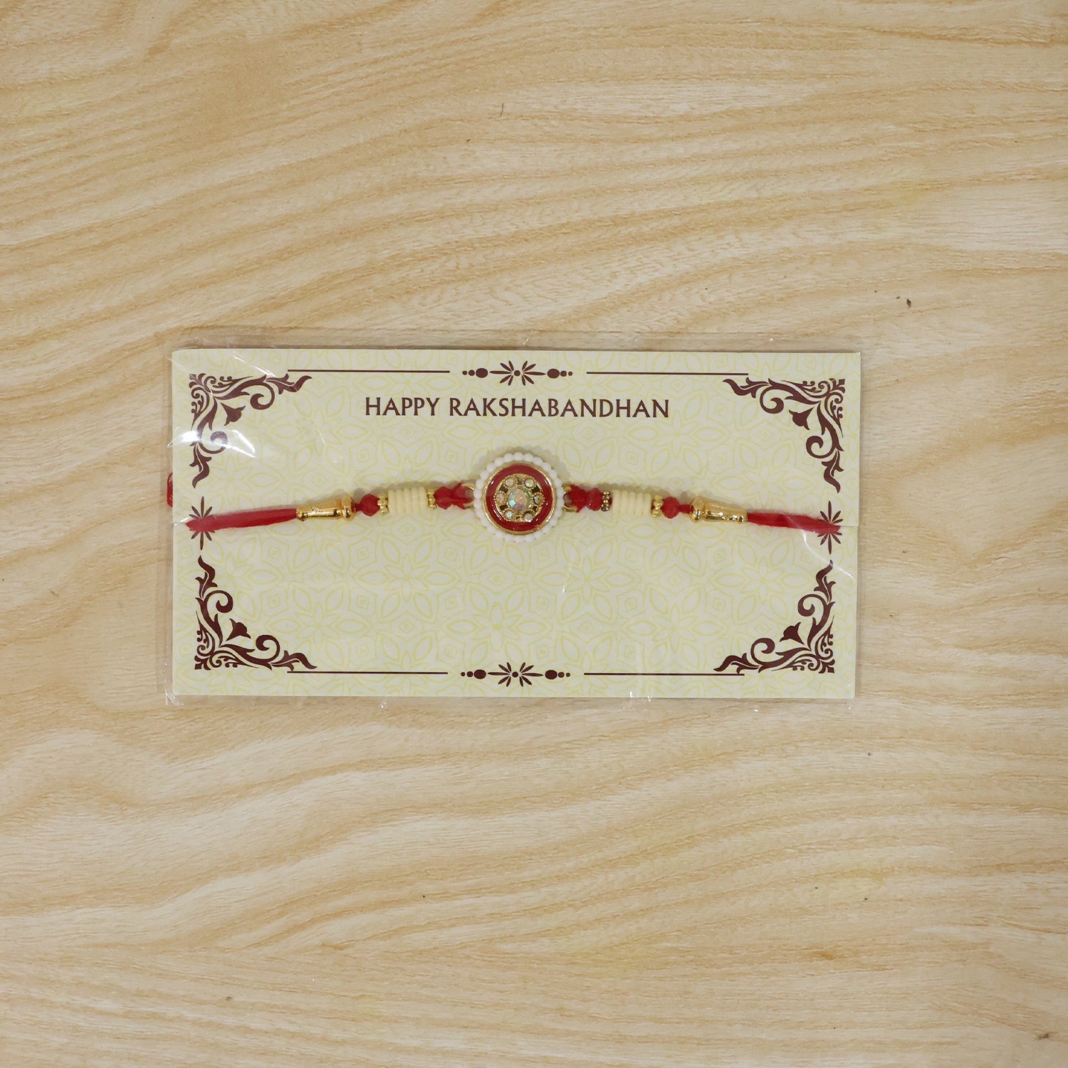 ALVENZA Kundan Pearl Rakhi – Elegant Traditional Brother’s Gift