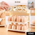 Foldable Egg Tray 24-Grid Refrigerator Organizer | Tidy Table - Side View