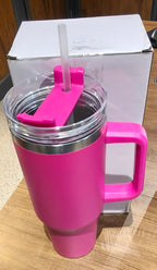 ALVENZA Insulated Travel Mug – Large 1200ML Pink Flask with Handle