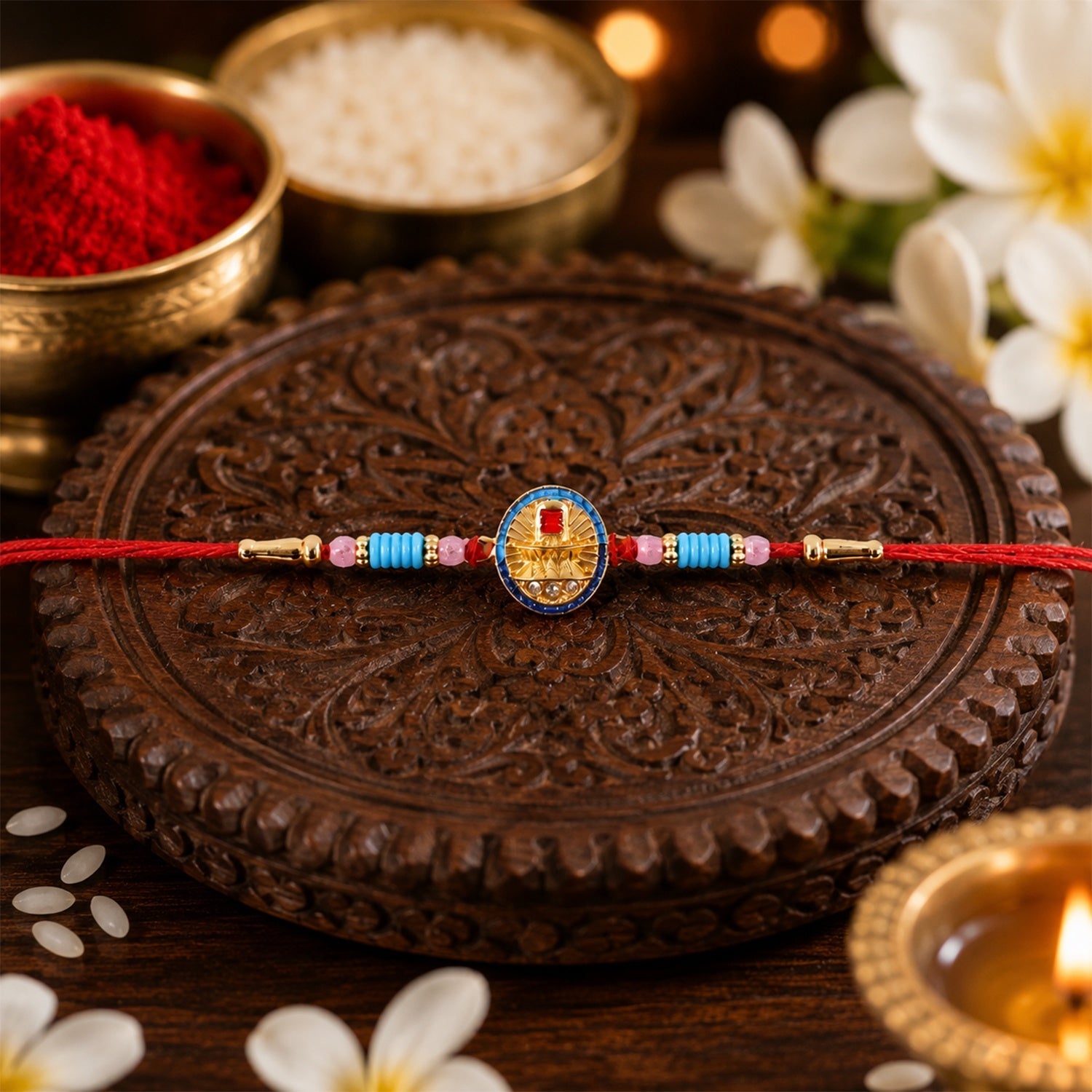 ALVENZA Lord Shivling Rakhi – Traditional Design with Soft Thread for Raksha Bandhan