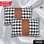 Leather Cushion Covers 17x17 Inch Pair | Styleva - Side View