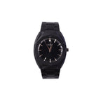 Luxury Matte Black Analog Watch – Elegant Geometric Dial & Metal Strap