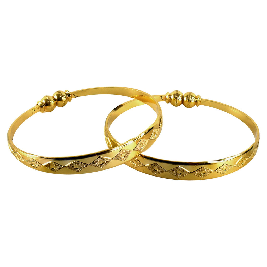 Traditional-Style Textured Bangles with Beaded Detailing – Elegant Ethnic Accessory
