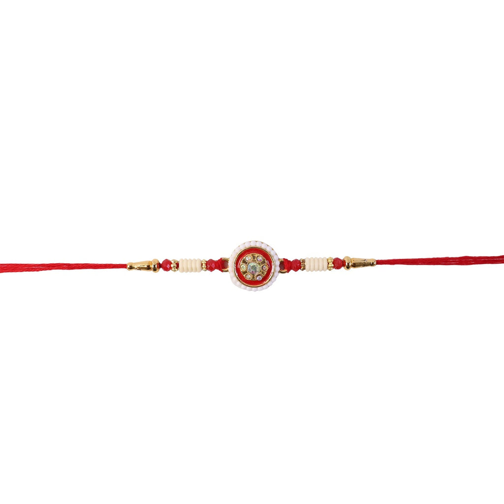 ALVENZA Kundan Pearl Rakhi – Elegant Traditional Brother’s Gift
