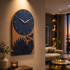 ALVENZA Tropical Leaf Bird Designer Layered MDF Wall Clock Modern Luxury Home