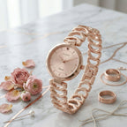 Rose Gold Analog Wrist Watch – Elegant & Minimalist for Women