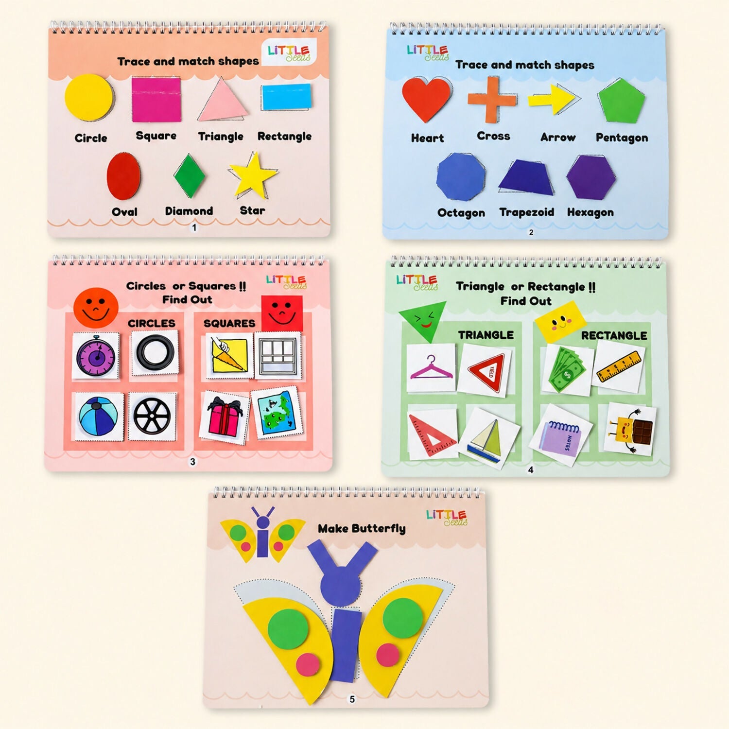ALVENZA Shape Learning Book for Kids – Fun Velcro Activity for Toddlers