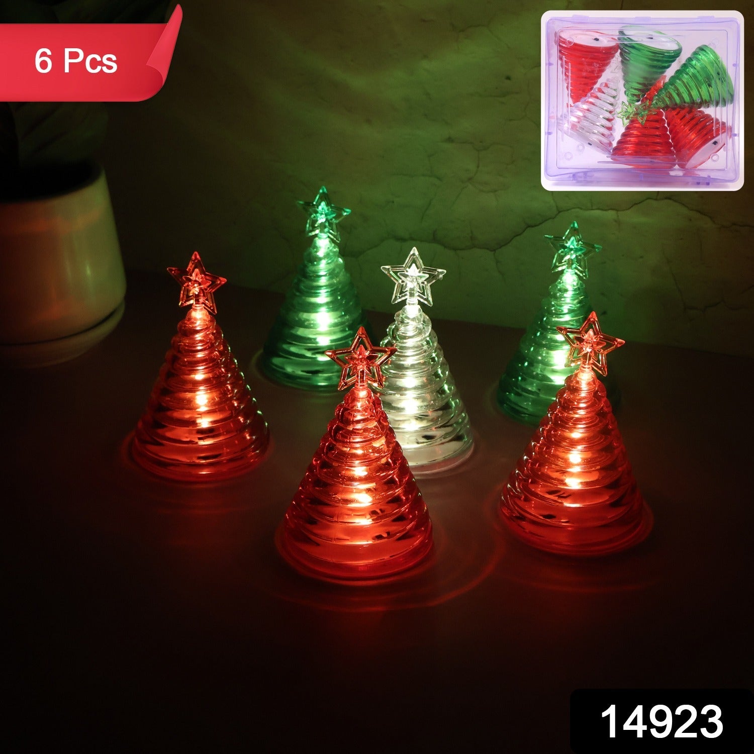 ALVENZA LED Christmas Tree Decorative Lights – Set of 6 Mini Battery Operated Lamps