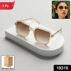 Square Retro Sunglasses Trendy Oversized Gradient Tinted Eyewear - Side View