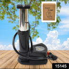 ALVENZA Foot Bike Pump – Portable Cycle Tire Inflator with Gauge | Indo Glow
