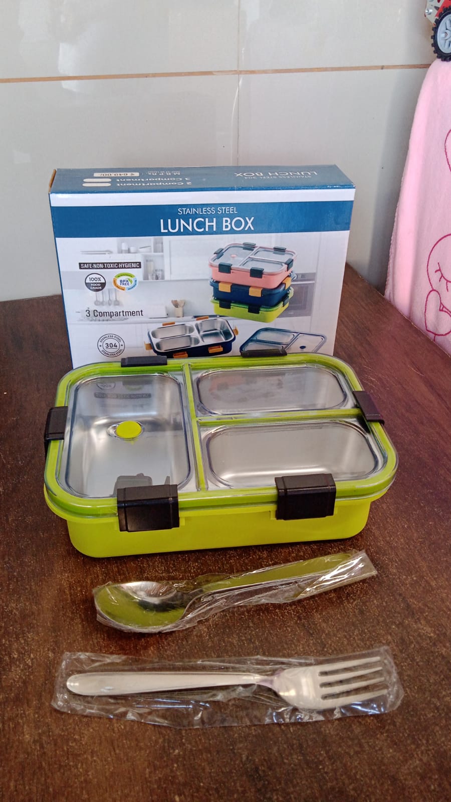 ALVENZA Insulated Lunch Box – 3-Compartment Stainless Steel | Lunchie Bunchie