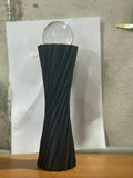 ALVENZA Black Twisted Resin Showpiece with Glass Ball – Modern Elegant Accent