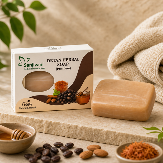 Detan Herbal Soap Natural Herbal Handmade Bath Soap Bars (90Gm Pack of 5)