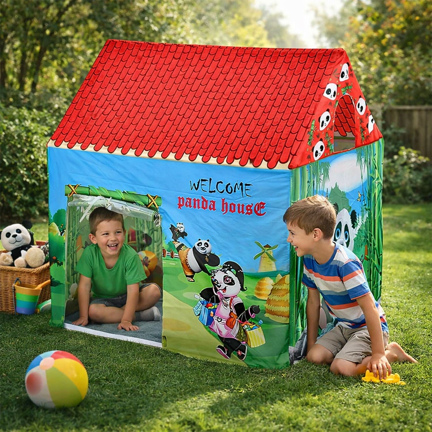 ALVENZA Kids Play Tent House – Panda Theme Foldable Fun