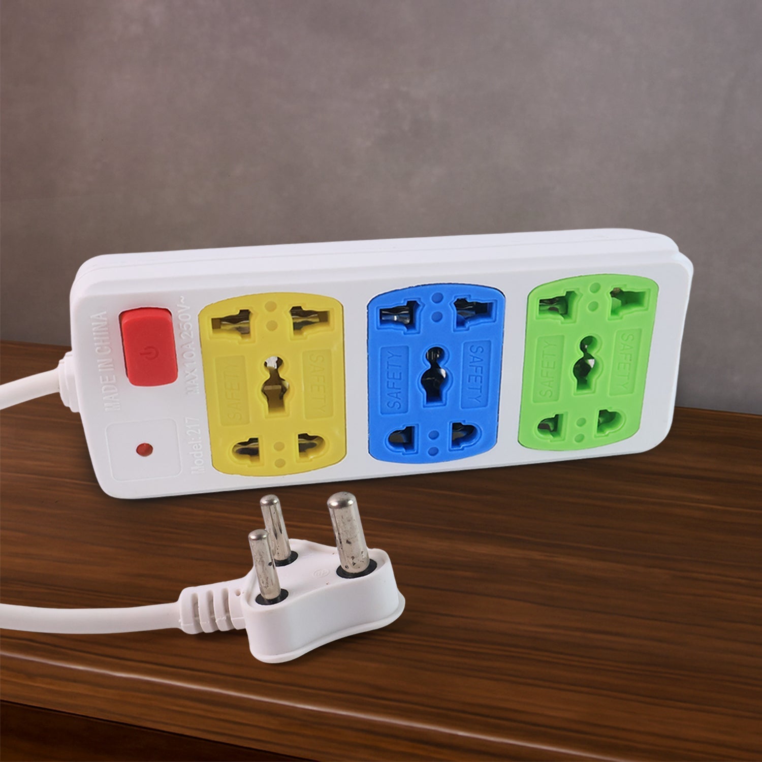 ALVENZA Universal 3-Socket Extension Board – Compact Power Strip with Safety