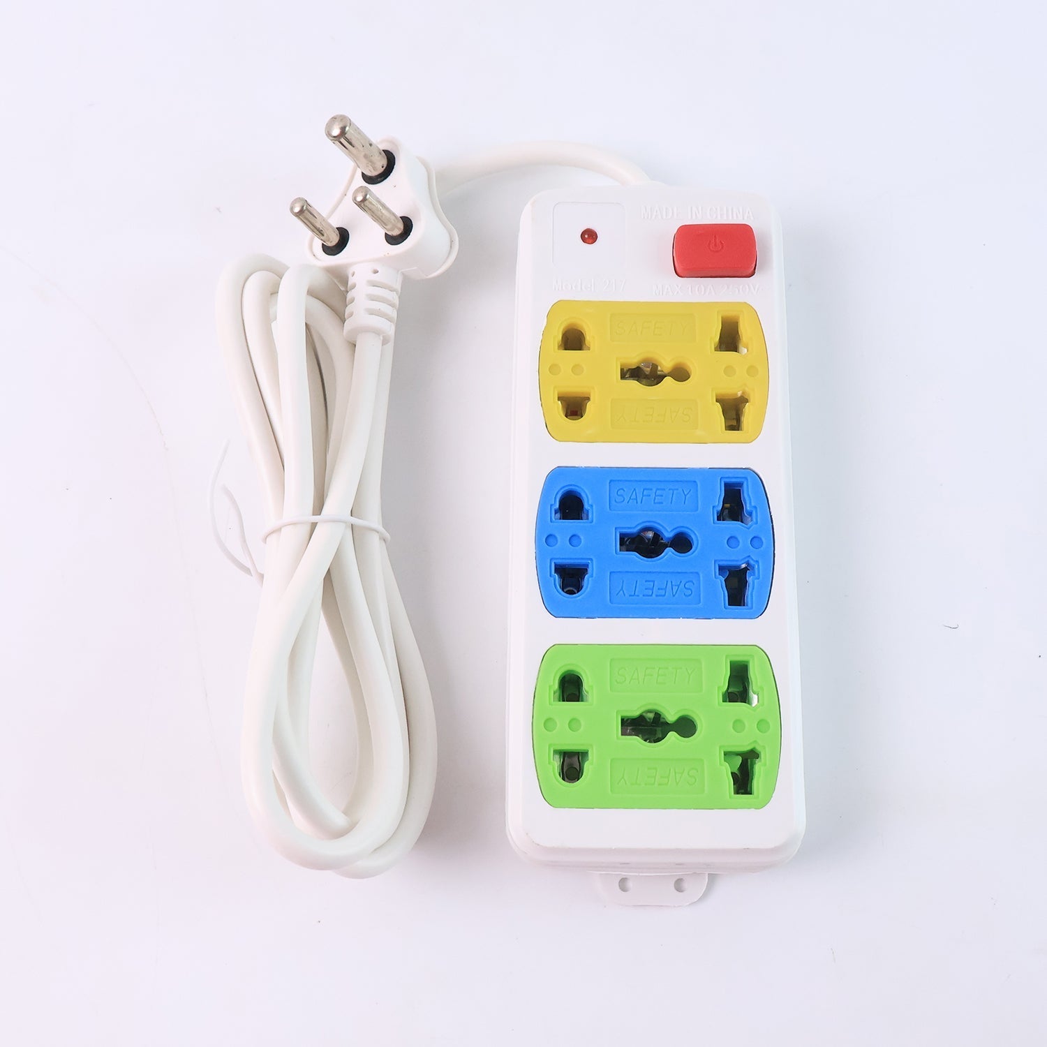 ALVENZA Universal 3-Socket Extension Board – Compact Power Strip with Safety
