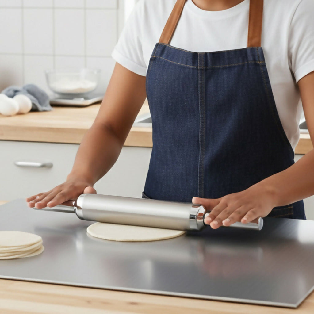 ALVENZA Stainless Steel Chopping & Kneading Board – Durable & Easy to Clean