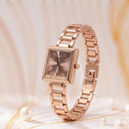Rose Gold Square Dial Watch – Elegant & Stylish for Women