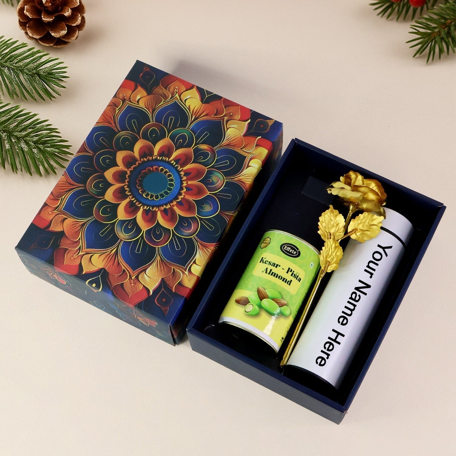 ALVENZA Personalized Water Bottle Gift Hamper – Premium Festive Set