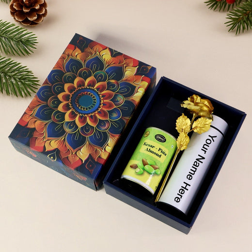 ALVENZA Personalized Water Bottle Gift Hamper – Premium Festive Set