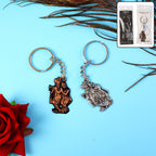 ALVENZA Radha Krishna Metal Keychain Set – Durable Spiritual Key Rings (2 Pc)